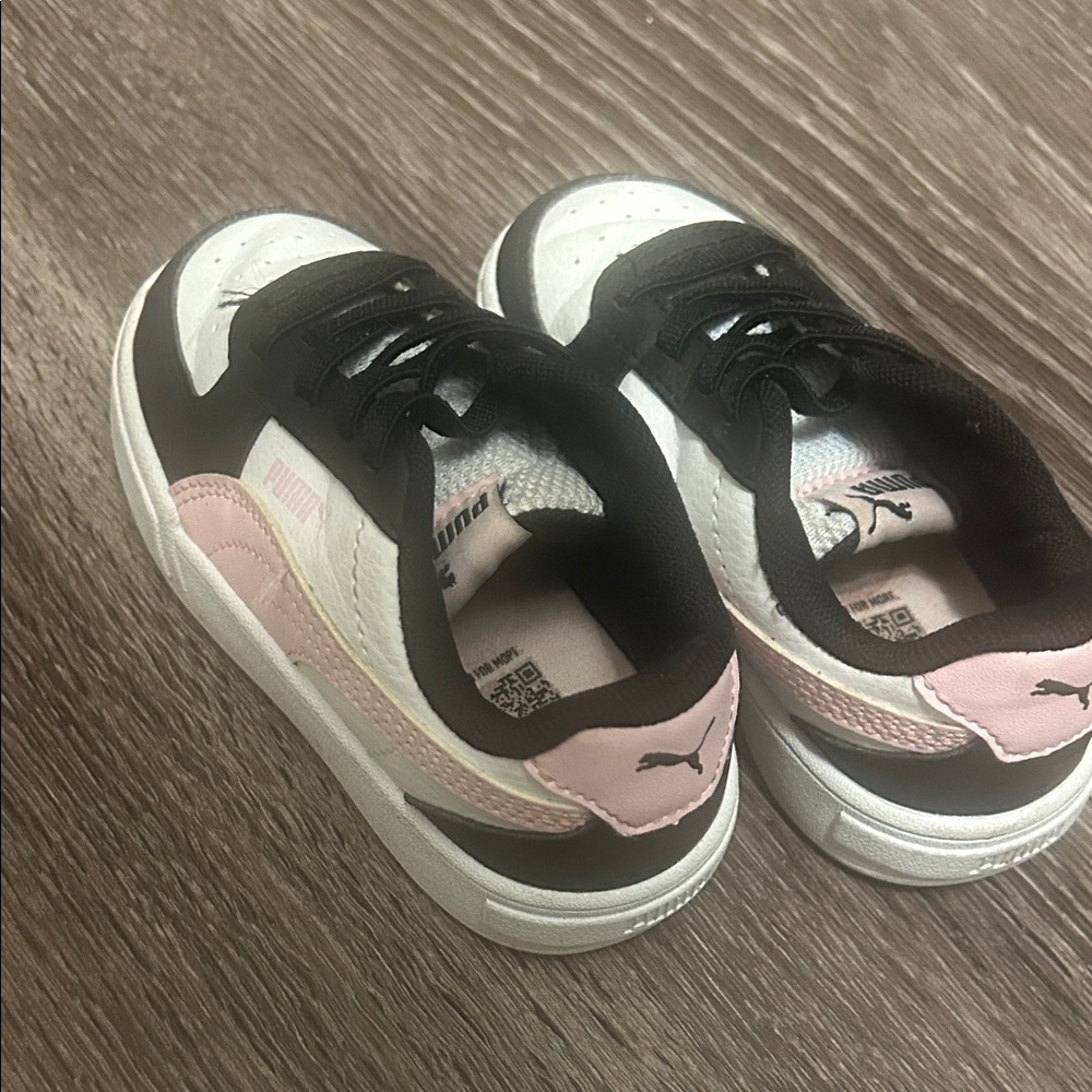 Puma Kids' Black, White, and Pink Sneakers